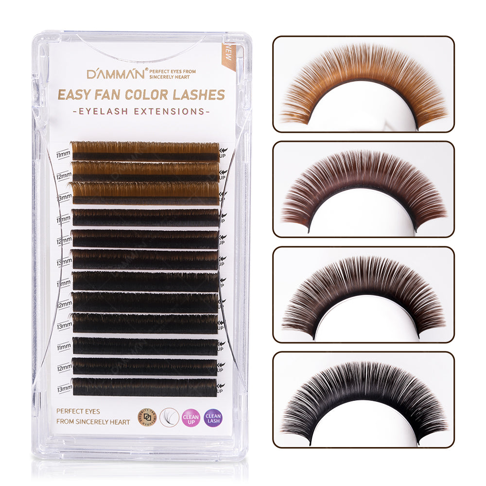 DAMMAN 0.07 D Curl Colors Easy Fans Eyelash Extensions