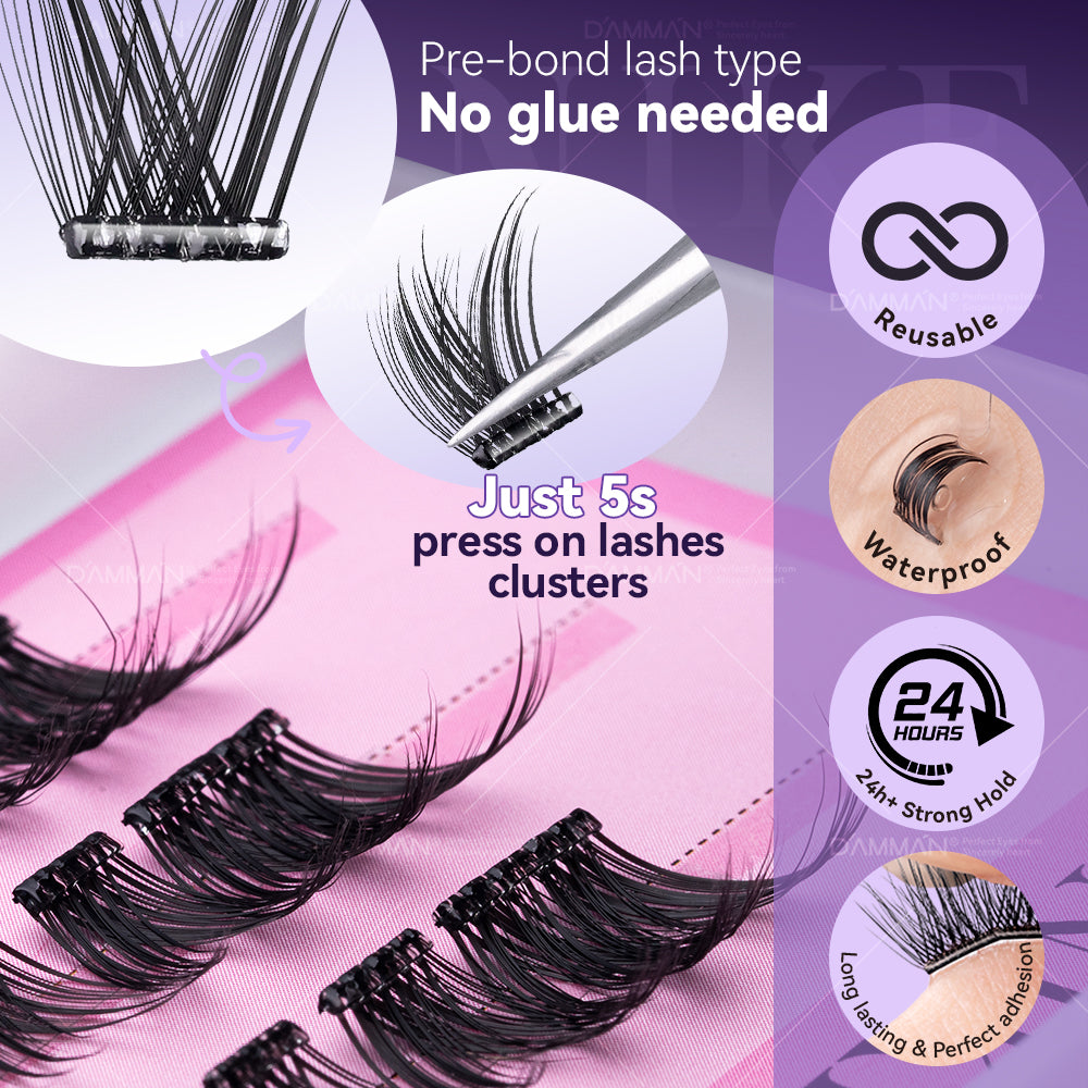 DANIKE Self Adhesive Lash Cluster - No.7 Press on Lash Clusters