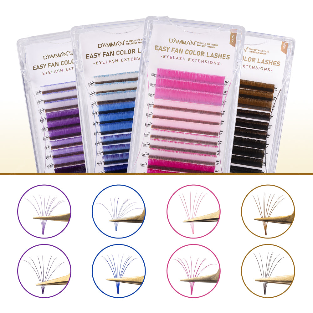 DAMMAN 0.07 D Curl Colors Easy Fans Eyelash Extensions