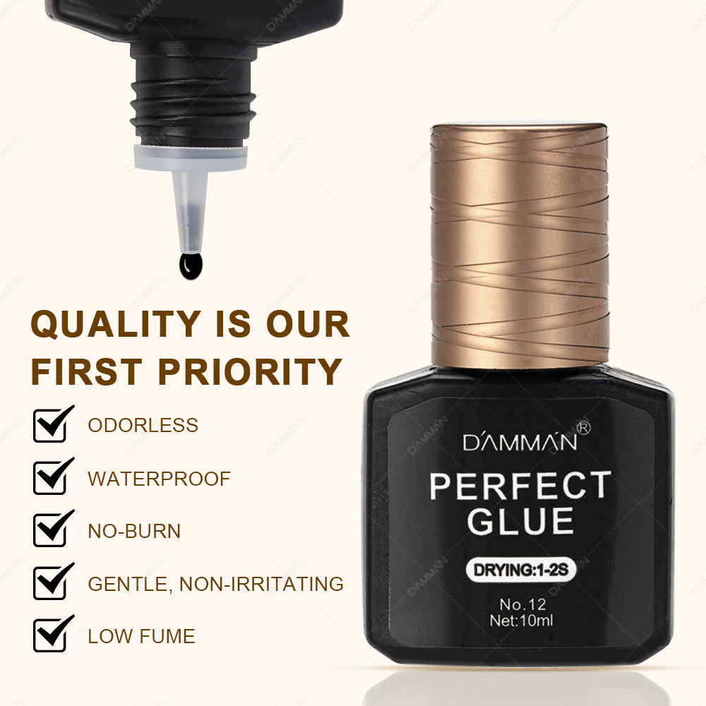Damman NO.12 Perfec Glue 1s Fast Drying Eyelash Extension Glue - 10ml