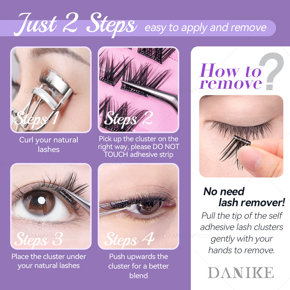 DANIKE Self Adhesive Lash Cluster - No.7 Press on Lash Clusters