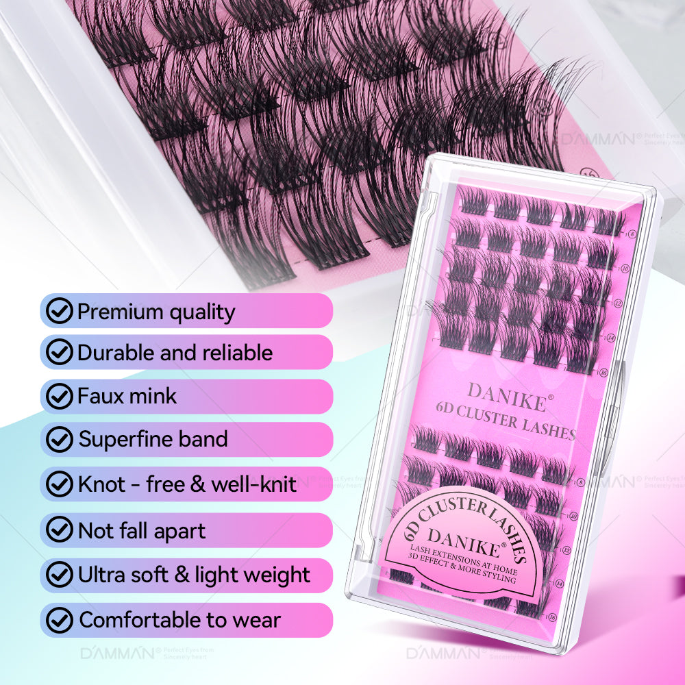 DANIKE 6D DIY Lash Cluster D Curl Mix 8-16mm Individual Cluster - B59