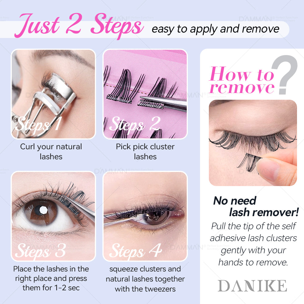 DANIKE Self Adhesive Lash Cluster - No.1 Press on Lash Clusters