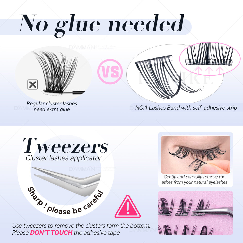 DANIKE Self Adhesive Lash Cluster - No.1 Press on Lash Clusters