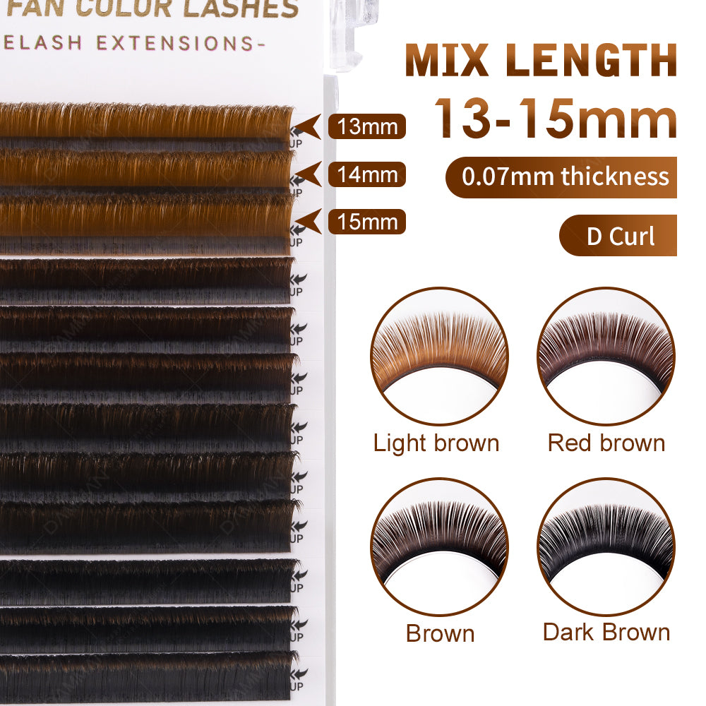 DAMMAN 0.07 D Curl Colors Easy Fans Eyelash Extensions