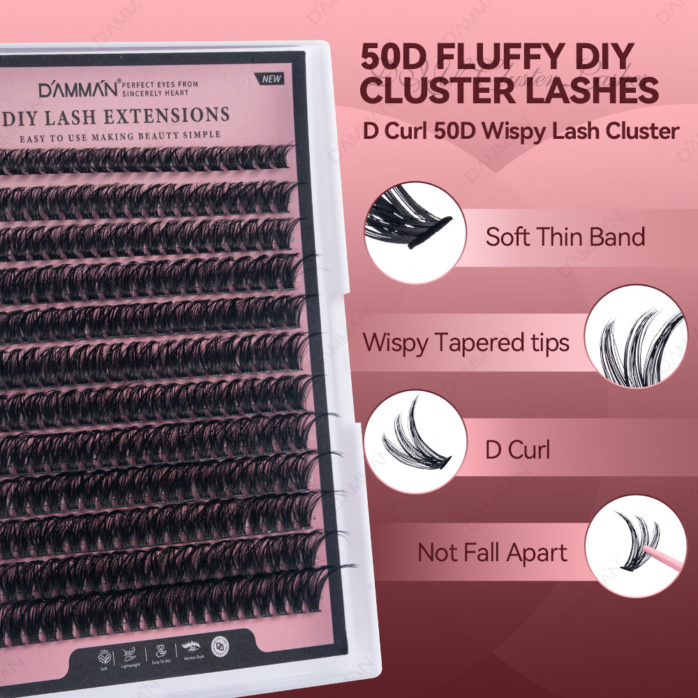 DAMMAN 50D Fluffy DIY Lash Cluster Kit