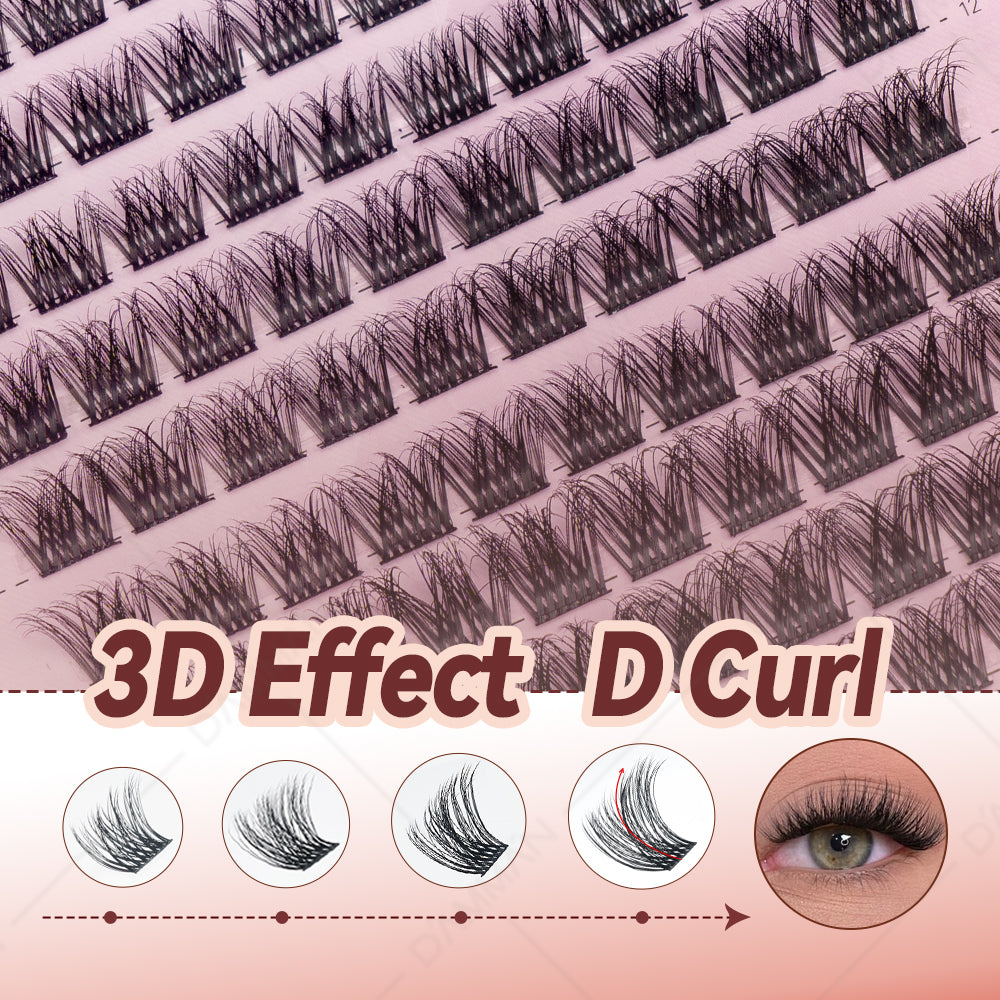 DAMMAN 6D DIY Clusters Kit D Crul 3D Effect Segment Lashes Kit DME-03