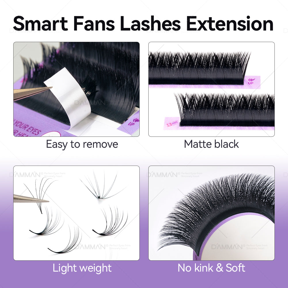 DAMMAN 0.05 Smart Fans Eyelash Extension Auto Fanning Lashes