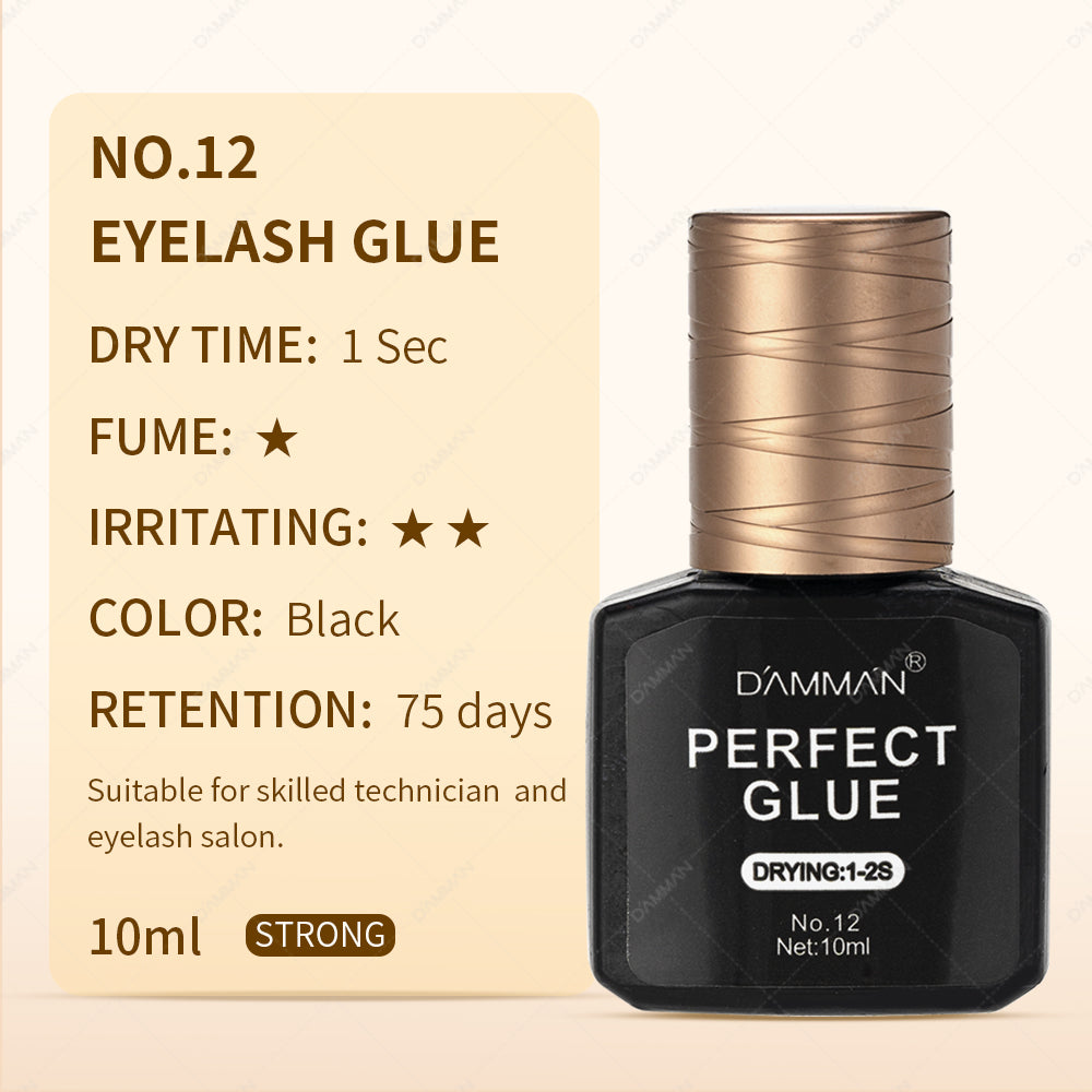Damman NO.12 Perfec Glue 1s Fast Drying Eyelash Extension Glue - 10ml