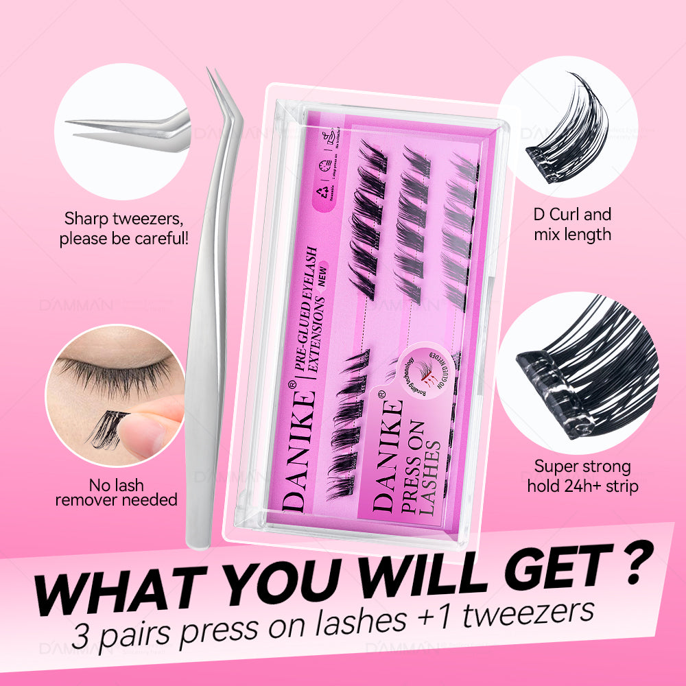 DANIKE Self Adhesive Lash Cluster - No.3 Press on Lash Clusters