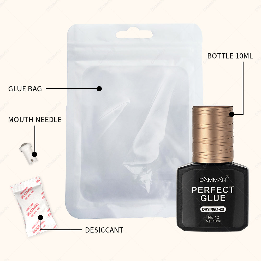 Damman NO.12 Perfec Glue 1s Fast Drying Eyelash Extension Glue - 10ml