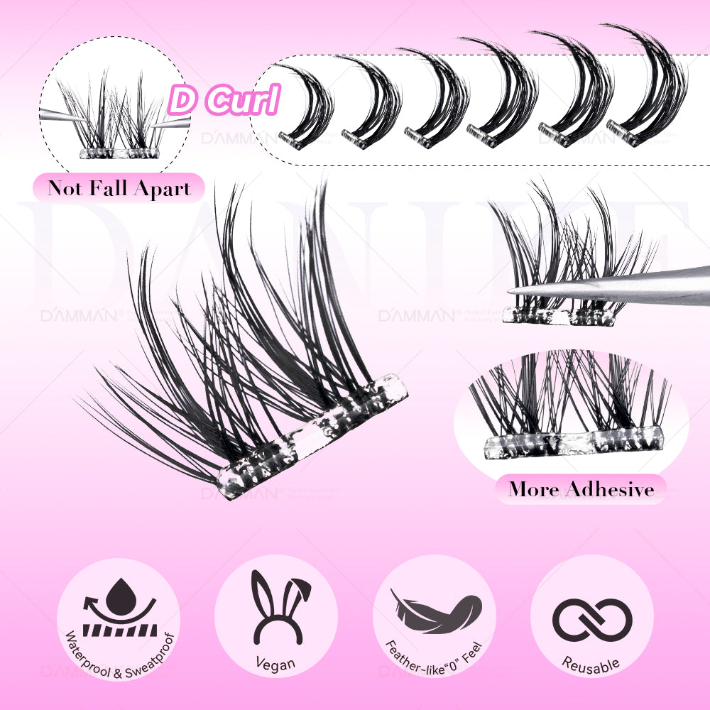 DANIKE Self Adhesive Lash Cluster - No.4 Press on Lash Clusters
