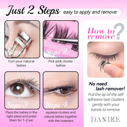 DANIKE Self Adhesive Lash Cluster - No.4 Press on Lash Clusters