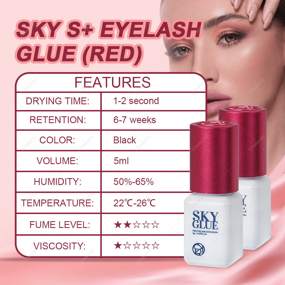 SKY Glue S+ 1-2S Fast Drying Red Cap Eyelash Extension Glue
