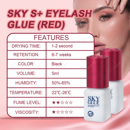 SKY Glue S+ 1-2S Fast Drying Red Cap Eyelash Extension Glue
