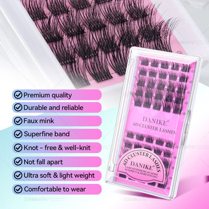 DANIKE 6D DIY Lash Cluster D Curl Mix 8-16mm Individual Cluster - B59