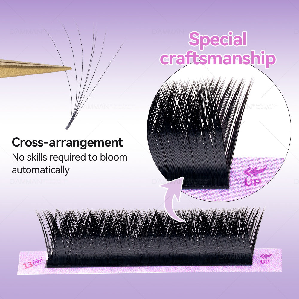 DAMMAN 0.05 Smart Fans Eyelash Extension Auto Fanning Lashes