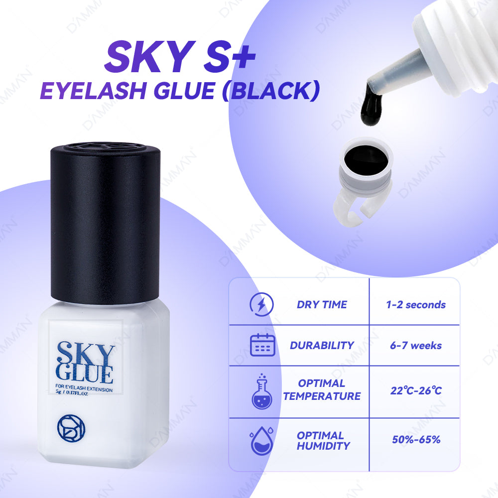 SKY Glue S+ 1-2S Fast Drying Black Cap Eyelash Extension Glue