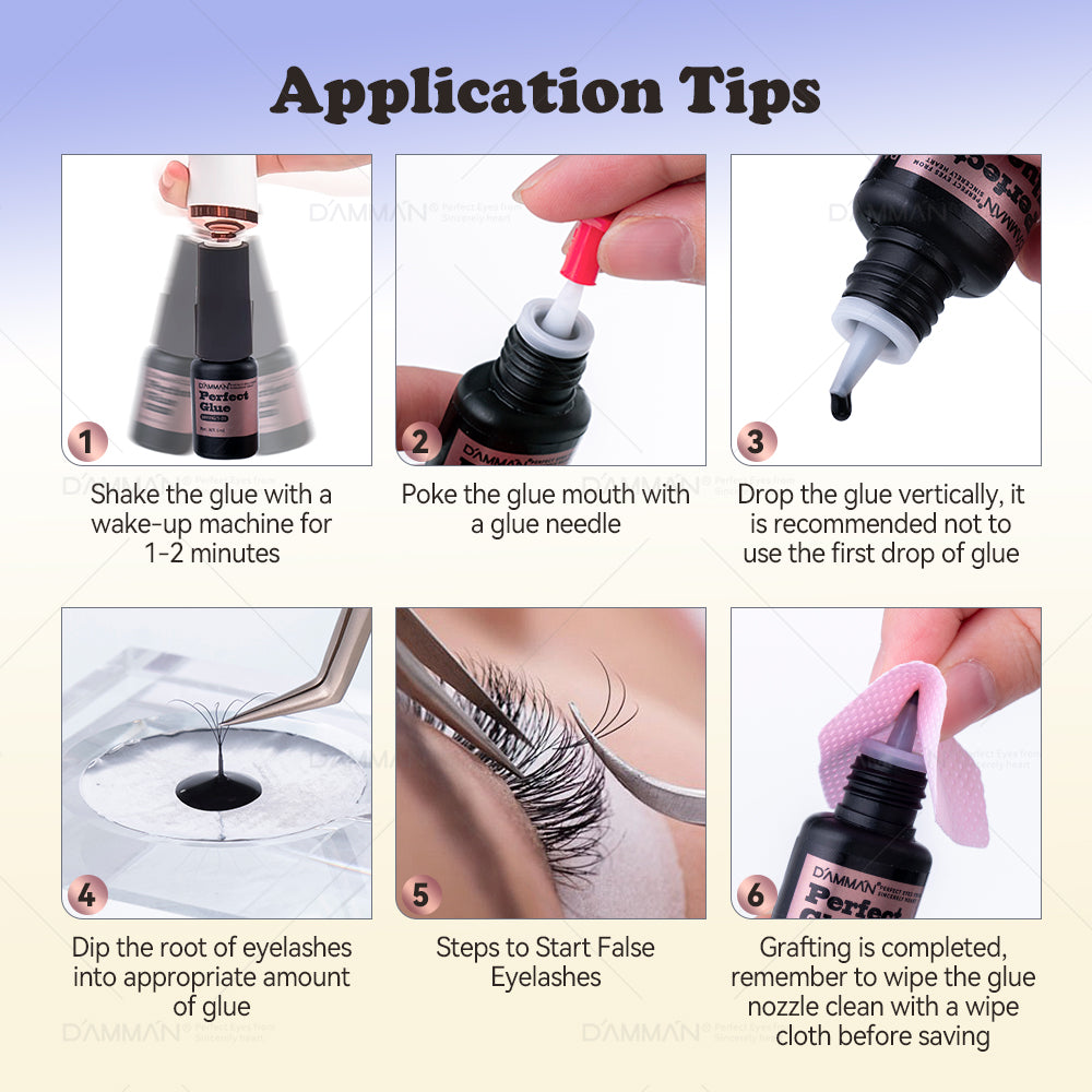 Professional Fast Drying Eyelash Extension Glue  - DAMMAN No.12 Perfect Glue - 5ml