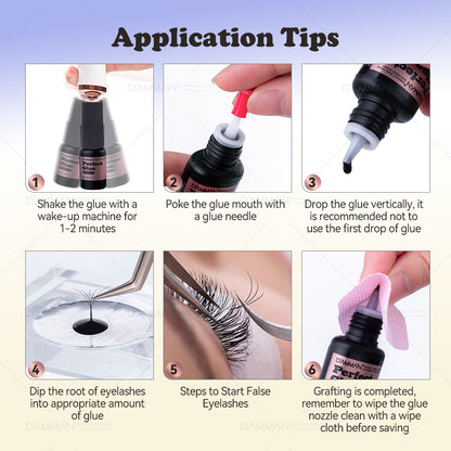 Professional Fast Drying Eyelash Extension Glue  - DAMMAN No.12 Perfect Glue - 5ml