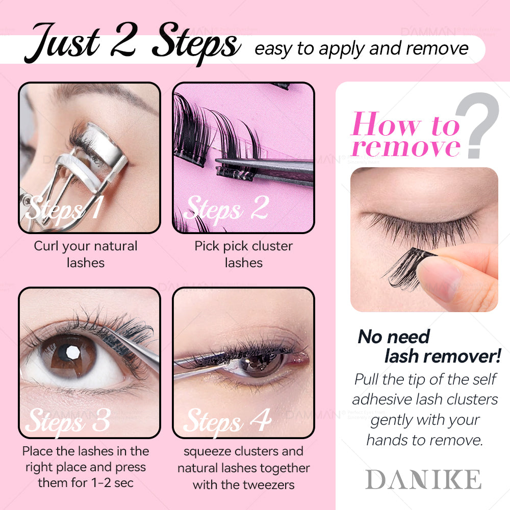 DANIKE Self Adhesive Lash Cluster - No.3 Press on Lash Clusters