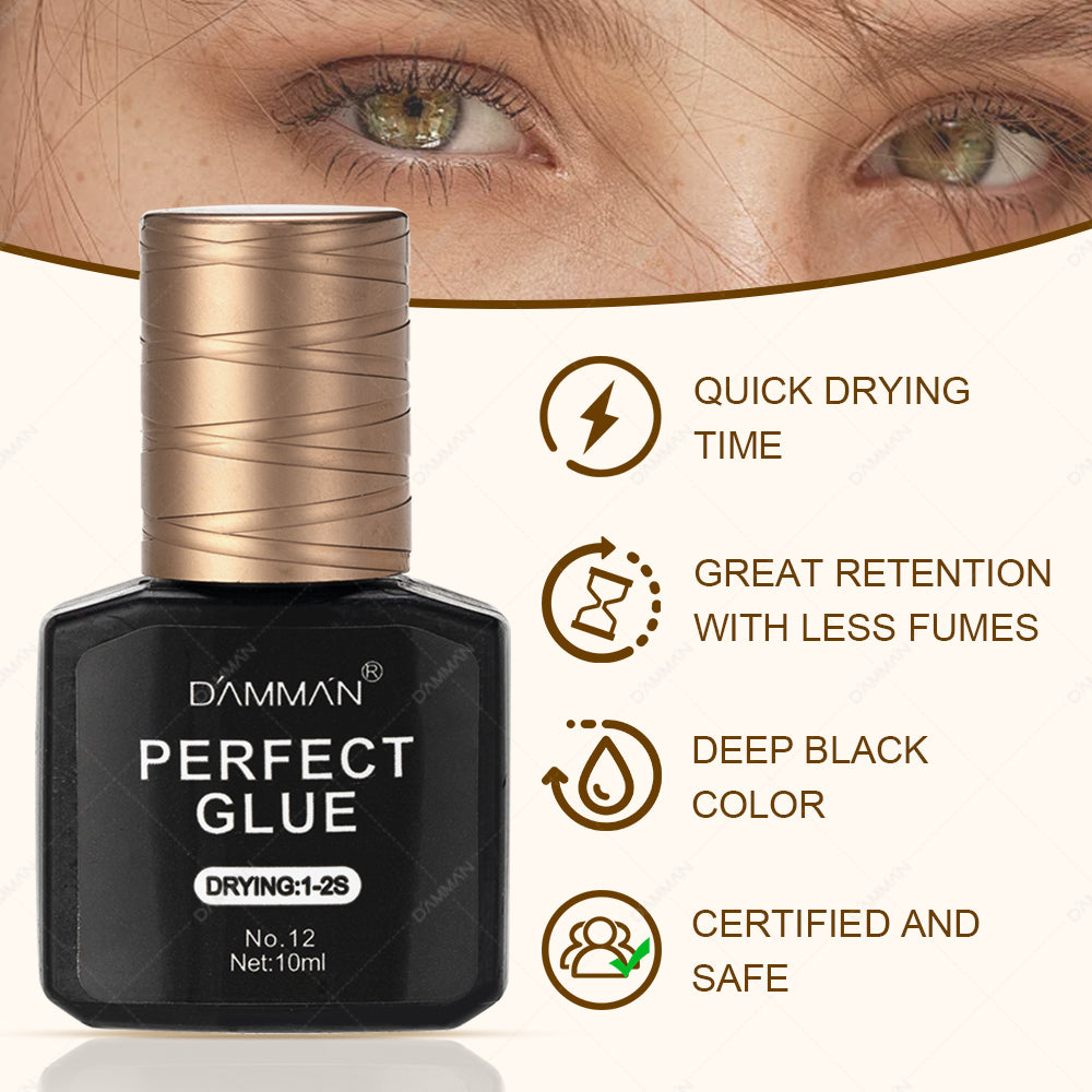 Damman NO.12 Perfec Glue 1s Fast Drying Eyelash Extension Glue - 10ml