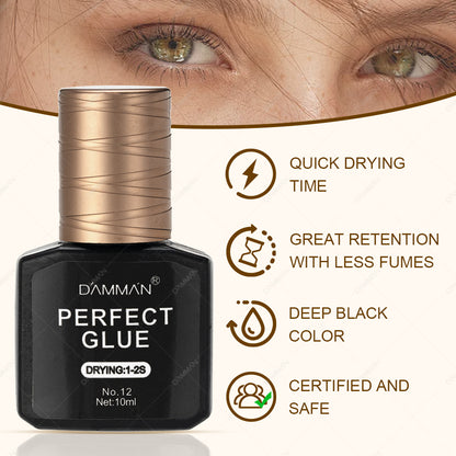 Damman NO.12 Perfec Glue 1s Fast Drying Eyelash Extension Glue - 10ml