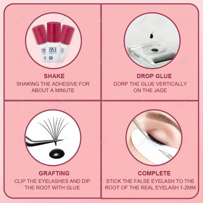 SKY Glue S+ 1-2S Fast Drying Red Cap Eyelash Extension Glue
