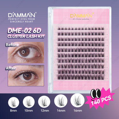 DAMMAN DIY Lash Cluster Kit DME-02 Individual Cluster Eyelash Extensions at Home