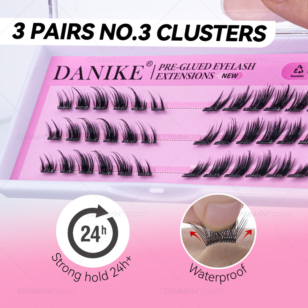 DANIKE Self Adhesive Lash Cluster - No.3 Press on Lash Clusters