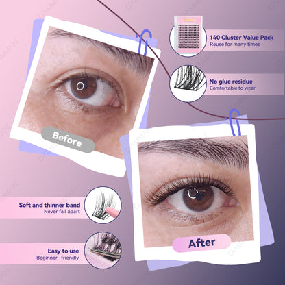 DAMMAN 6D Cluster Lash Natural Look Lash Cluster Kit DME-02