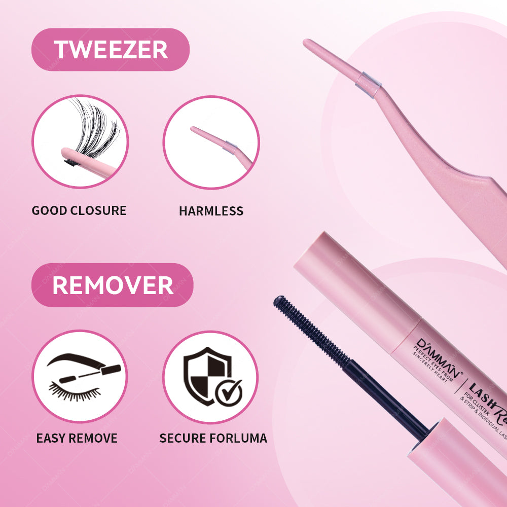 DAMMAN DIY Cluster Lash Kit 3D Effect 6D DME-17 Eyelash Extenstion at Home