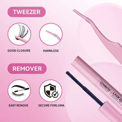 DAMMAN DIY Cluster Lash Kit 3D Effect 6D DME-17 Eyelash Extenstion at Home