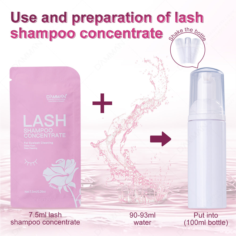 DAMMAN Lash Shampoo Concentrate 7.5ml Aloe/Rose/Original Flavor