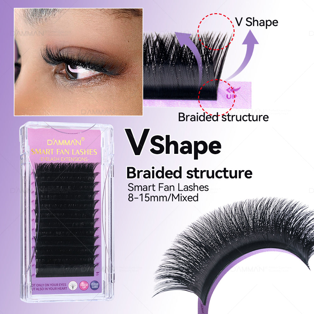 DAMMAN 0.05 Smart Fans Eyelash Extension Auto Fanning Lashes