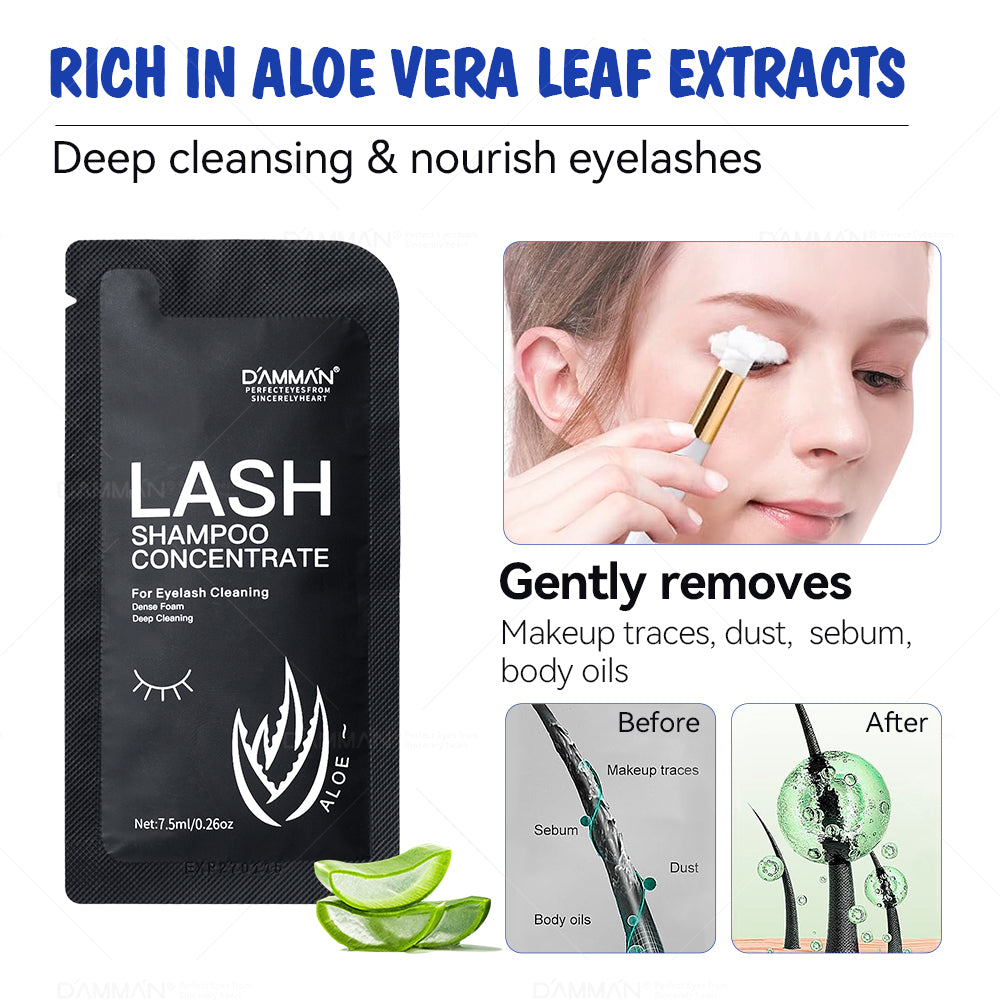 DAMMAN Lash Shampoo Concentrate 7.5ml Aloe/Rose/Original Flavor