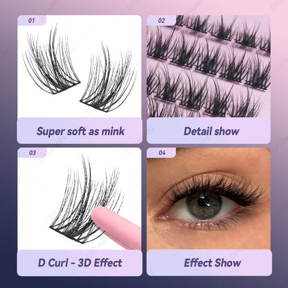 DAMMAN DIY Lash Cluster Kit DME-02 Individual Cluster Eyelash Extensions at Home