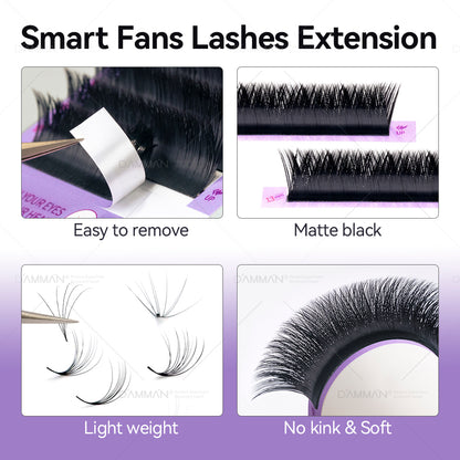 DAMMAN 0.05 Smart Fans Eyelash Extension Auto Fanning Lashes