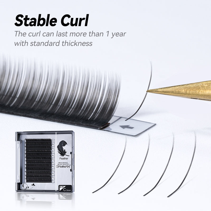DAMMAN 0.15 Flat Eyelash Extension C D Curl