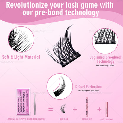 DANIKE Self Adhesive Lash Cluster - No.2 Press on Lash Clusters