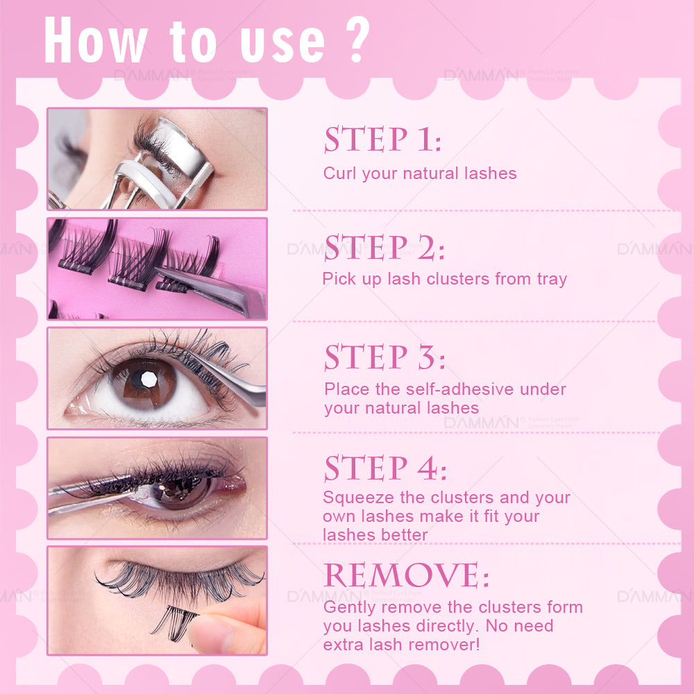 DANIKE Self Adhesive Lash Cluster - No.2 Press on Lash Clusters