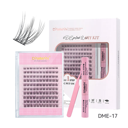 DAMMAN DIY Cluster Lash Kit 3D Effect 6D DME-17 Eyelash Extenstion at Home